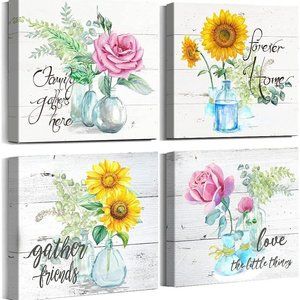 Canvas Prints Arranging Aquarius 12"x12" x 4 wall Decor